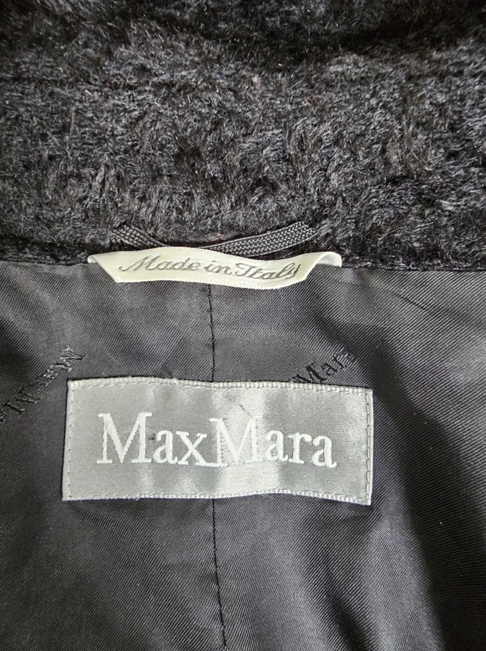MaxMara Black Alpaca & Wool Swing Coat Quiet Luxury Chic Size 10